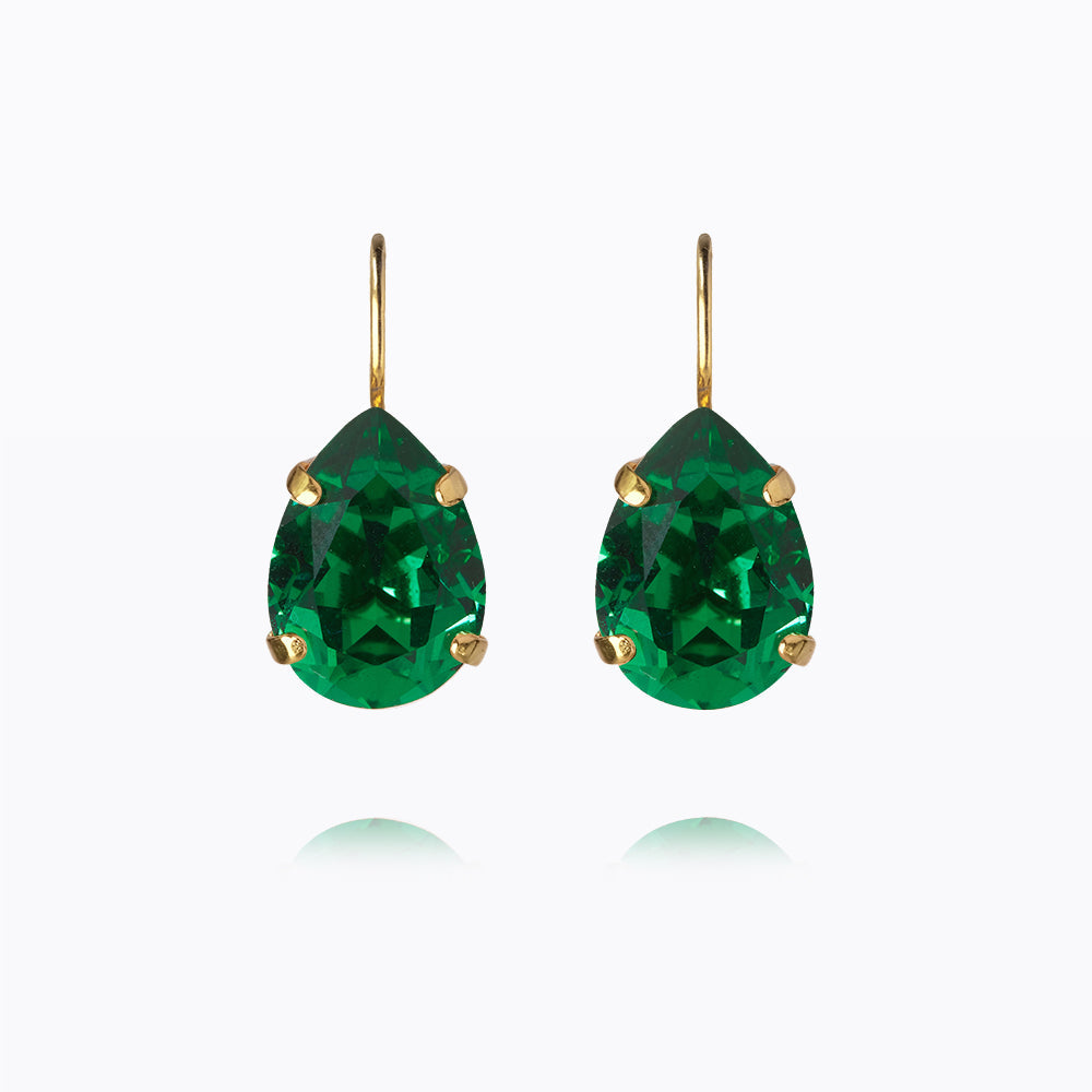 Caroline Svedbom - Mini Drop Clasp Earrings Majestic Green Gold Gold / Majestic Green