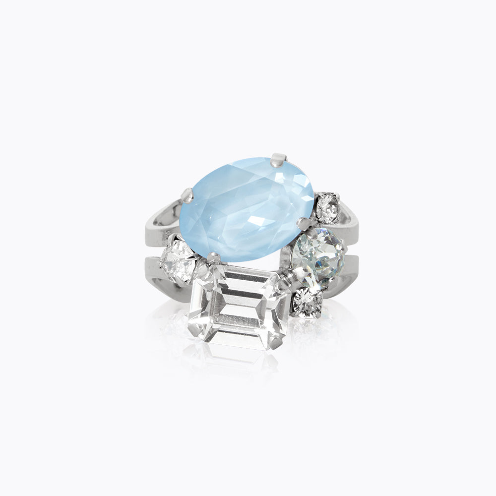 Caroline Svedbom - Mini Carolina Ring Sky Combo Gold Rhodium / Sky Combo