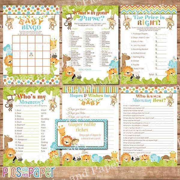 Download Safari Baby Shower Game Bundle Of 7 Mygrafico