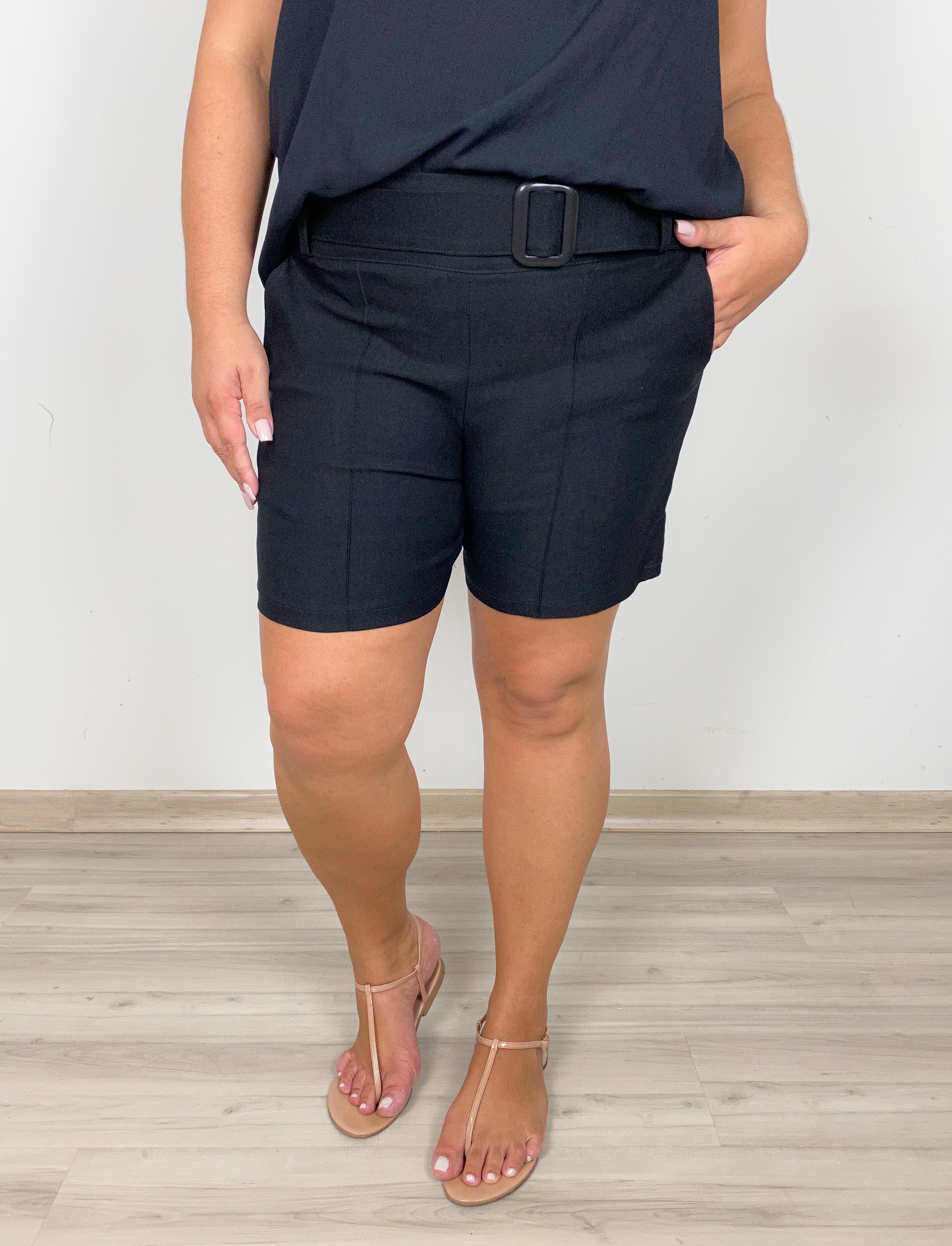 shorts cintura alta plus size