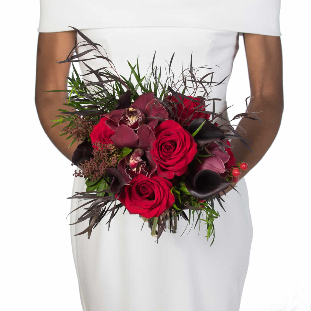 Red Roses Burgundy Callas Bridal Bouquet Blume Designed By