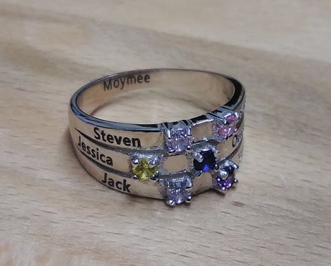 6 birthstone mothers ring