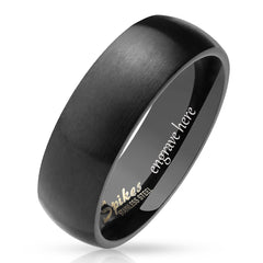 black personalized wedding band for men