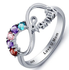 mothers ring with birthstones