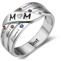 6 birthstone mothers ring