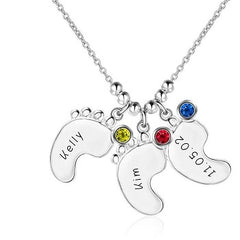 footprints mothers necklace