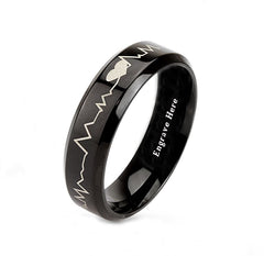 heart beat promise ring black