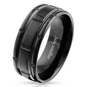 stainless steel mens wedding band