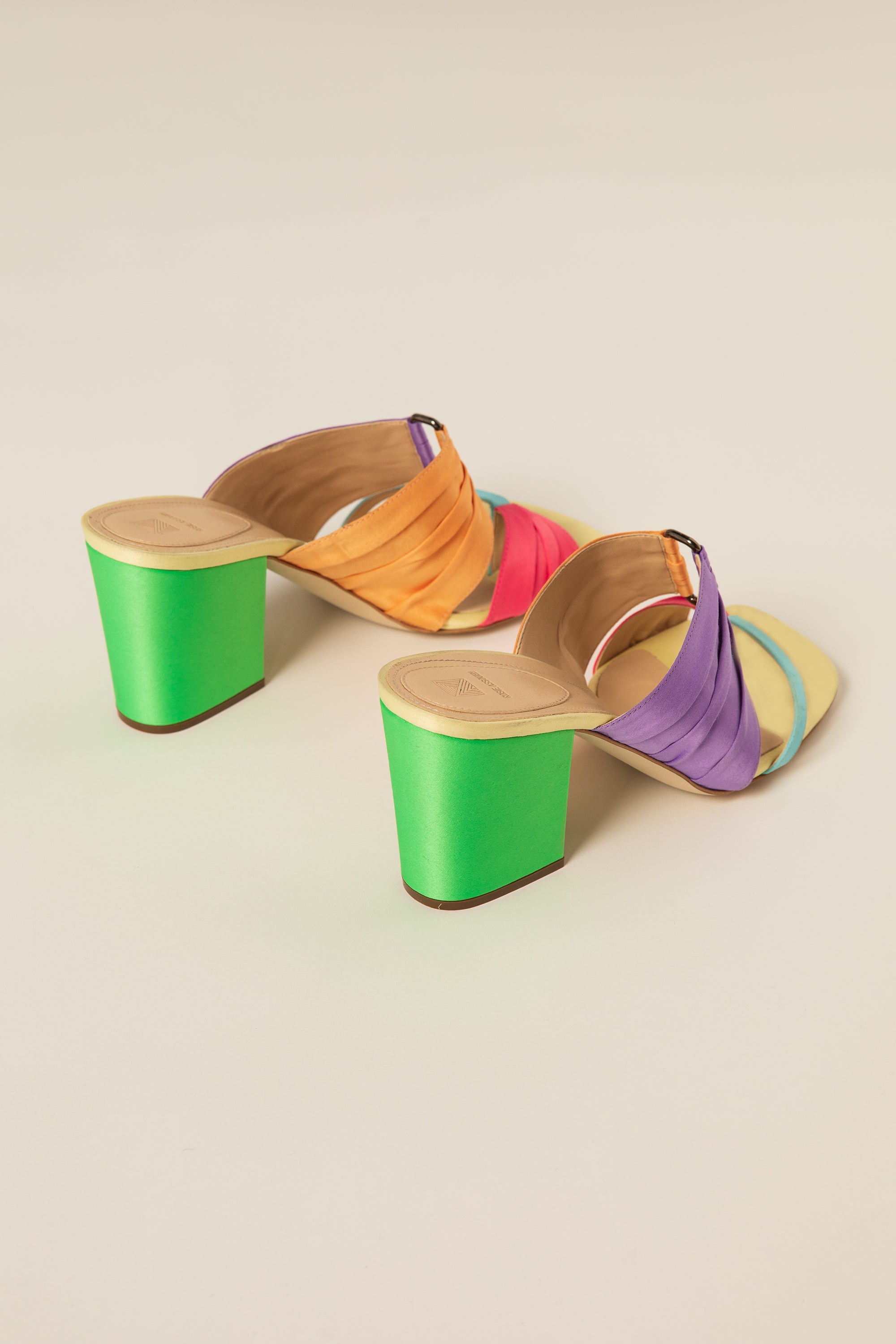 Pleated Funky Toe Mules