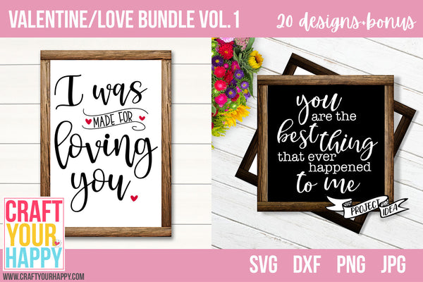 Download SVG Cut File Bundles - Valentine/Love Bundle Vol. 1- Craft ...