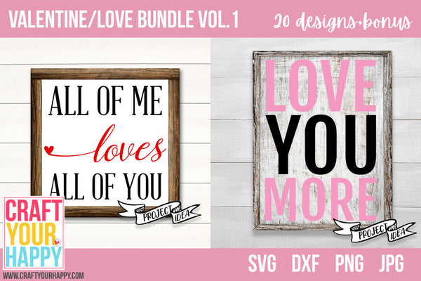 Download SVG Cut File Bundles - Valentine/Love Bundle Vol. 1- Craft ...