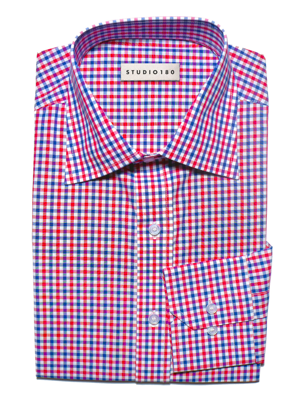 Red White and Blue Gingham Dress Shirt – Studio 180