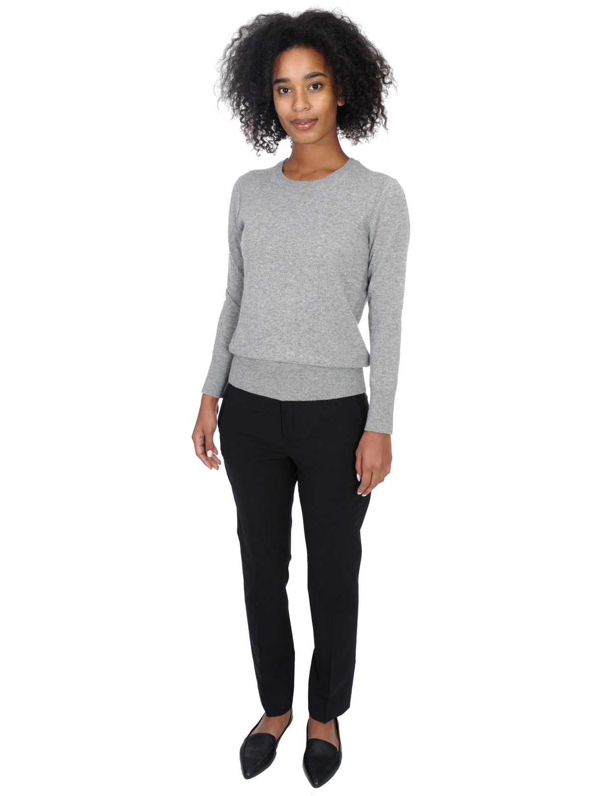 Women's Grey Crew Neck Sweater – Studio 180