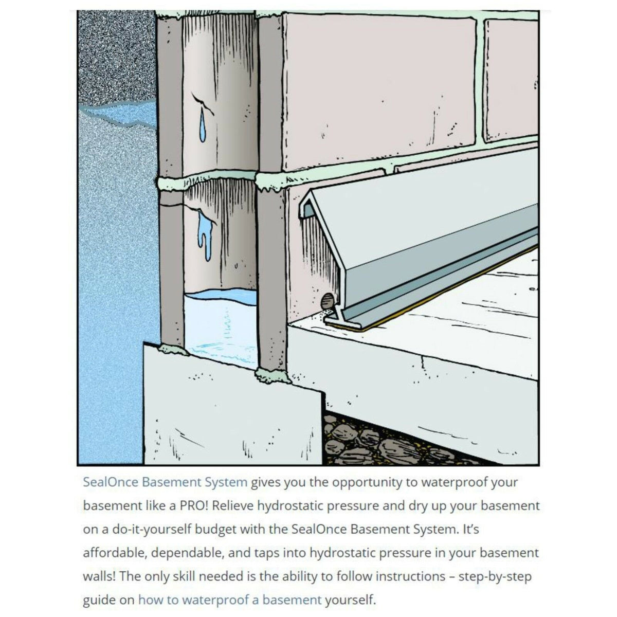 baseboard waterproofing system