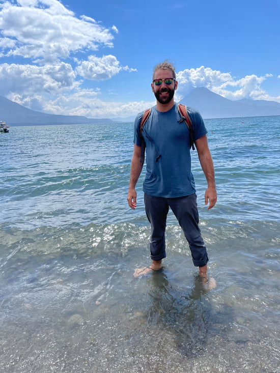 Happy Traveler in Lake Atitlan, Guatemala