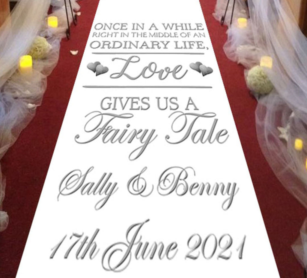 Once In An Ordinary Life Personalised Wedding Aisle Runner