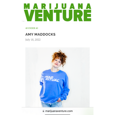 Co-Founder Amy Bragg Maddocks featured in Marjiuana Venture Magazine's 40 under 40 in 2022