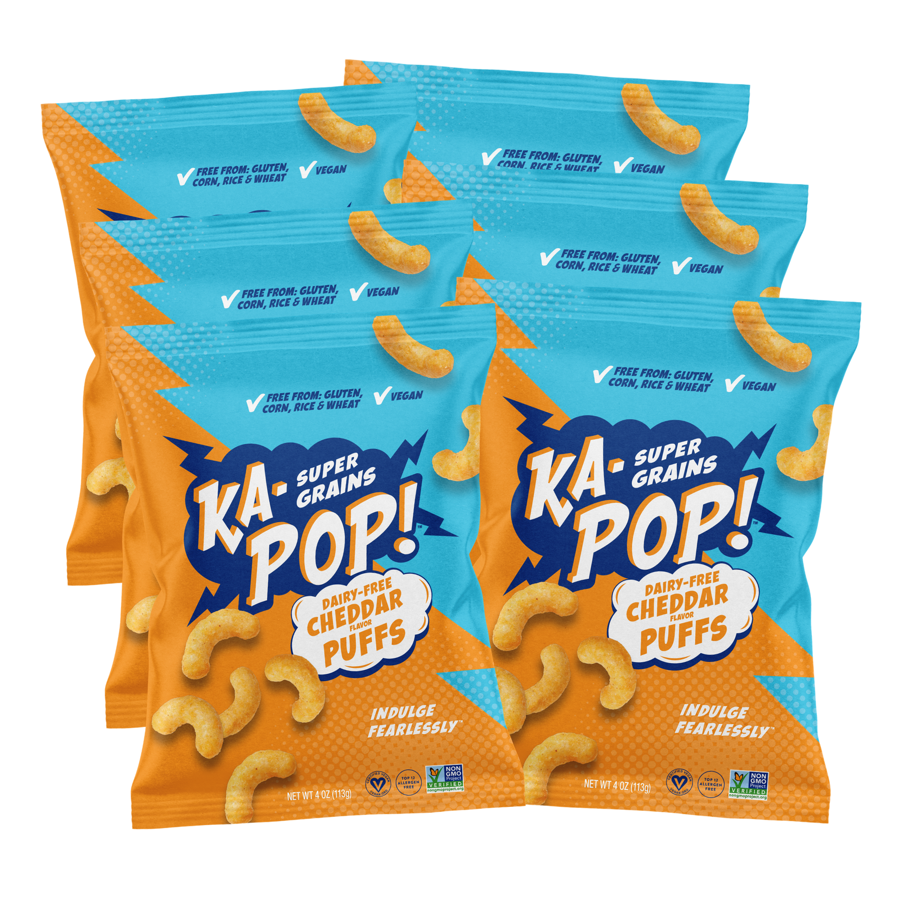 Dairy-Free Cheddar Puffs – Ka-Pop! Snacks