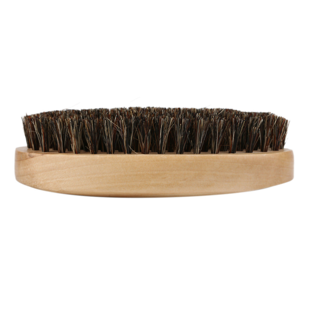 Wooden Beard and Moustache Boar Bristle Brush