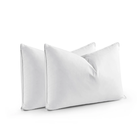 Puredown | Goose Feather Pillows | Soft for Sleeping, 100% Cotton Fabric Cover, Set of 2