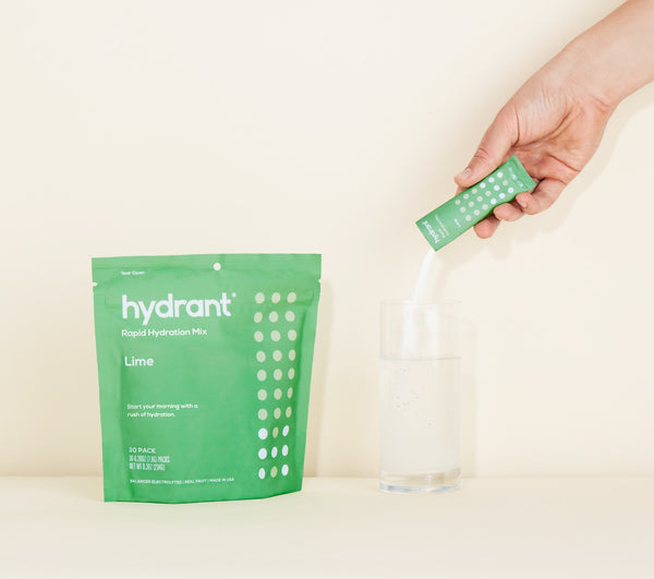 Hydrant rapid hydration mix includes sugar for rapid hydration