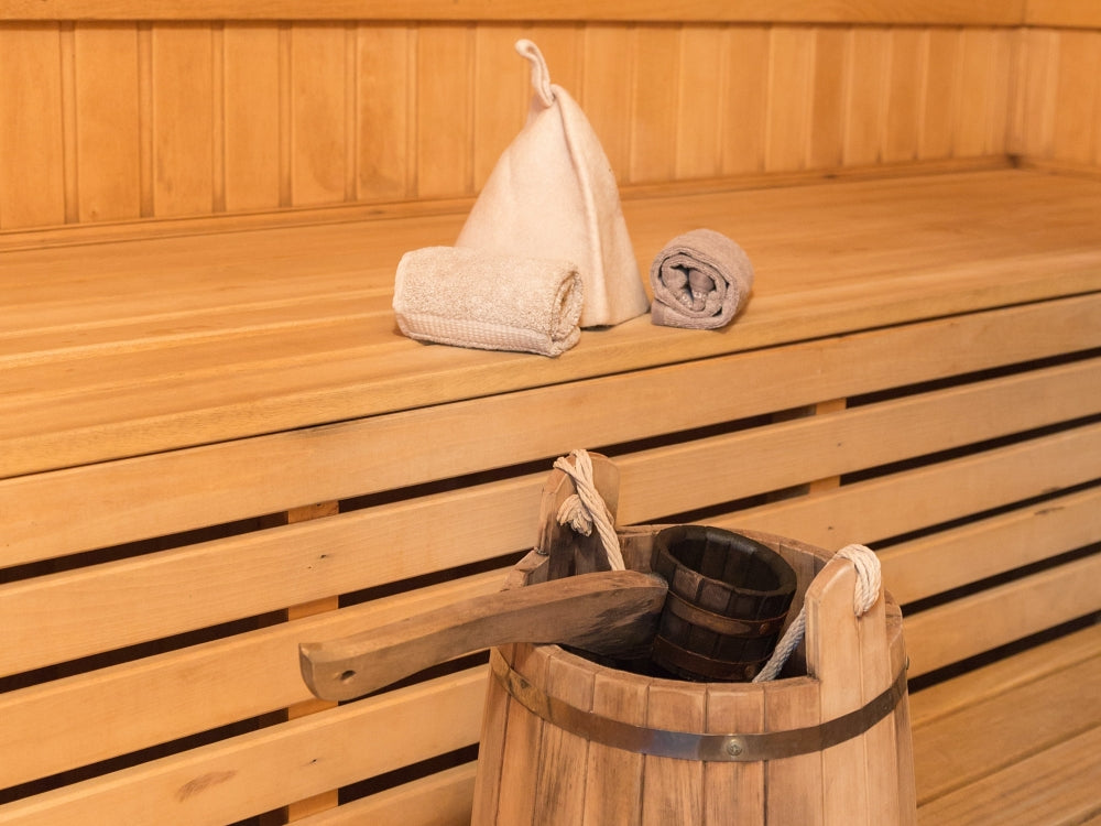 bucket in a sauna