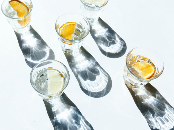 glasses of lemon water