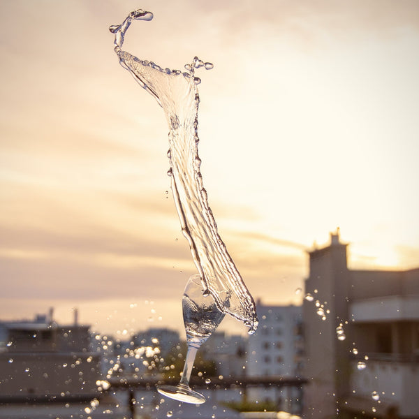 spilled glass of water