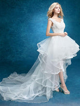 High-low Long Train Bridal Dress