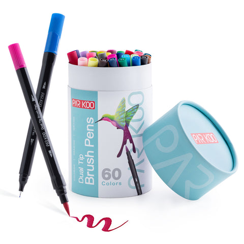 Dual Tip Art Marker Pens Fine Point Bullet Journal Pens & Colored Brush Markers for Kid Adult