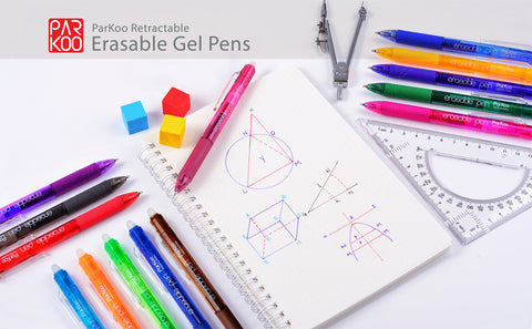 ParKoo Twist-Write Retractable Erasable Gel Pens, Fine Point 0.7 mm, N