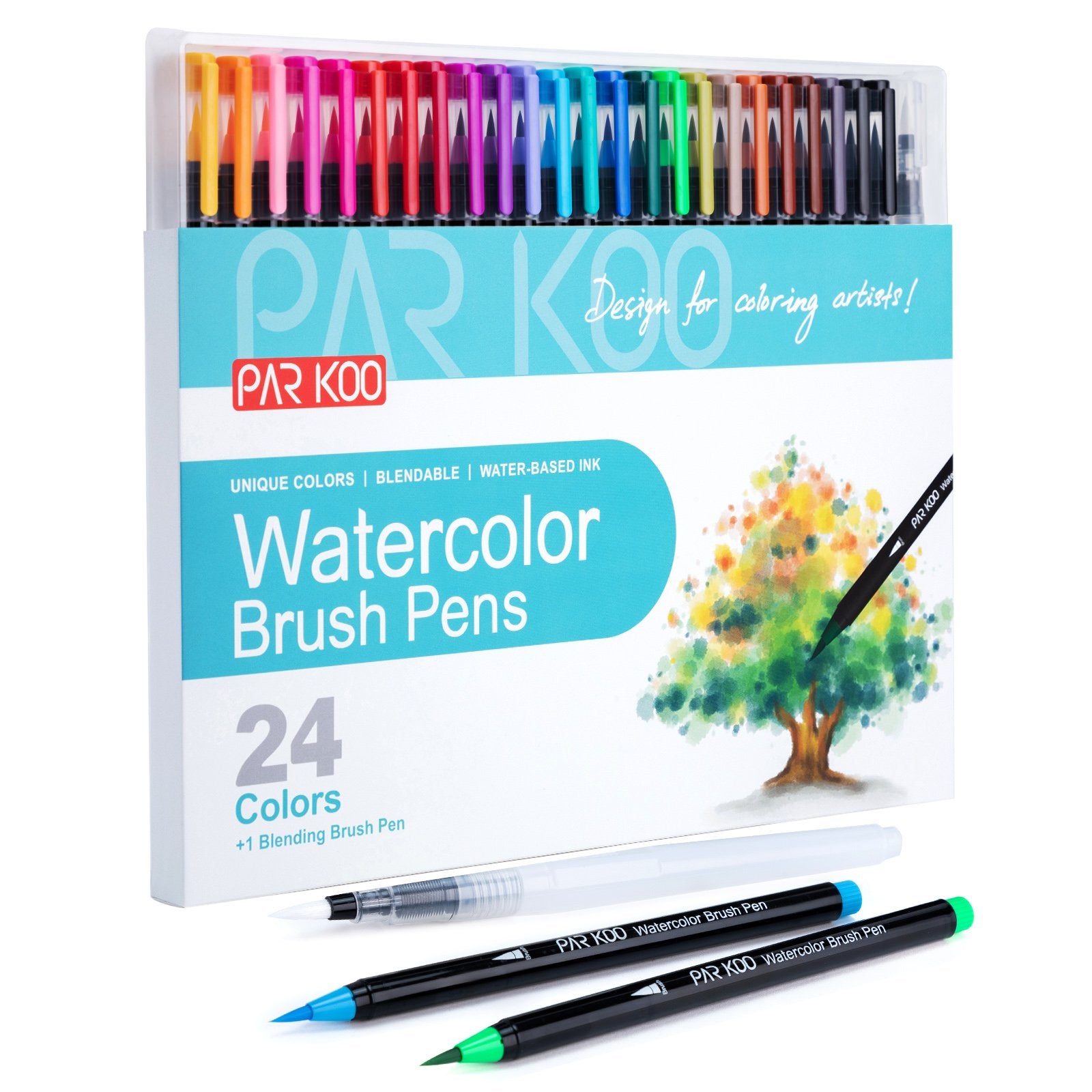 Bakken Verder dauw ParKoo 24 Colors Flexible Real Nylon Brush Tip Pens