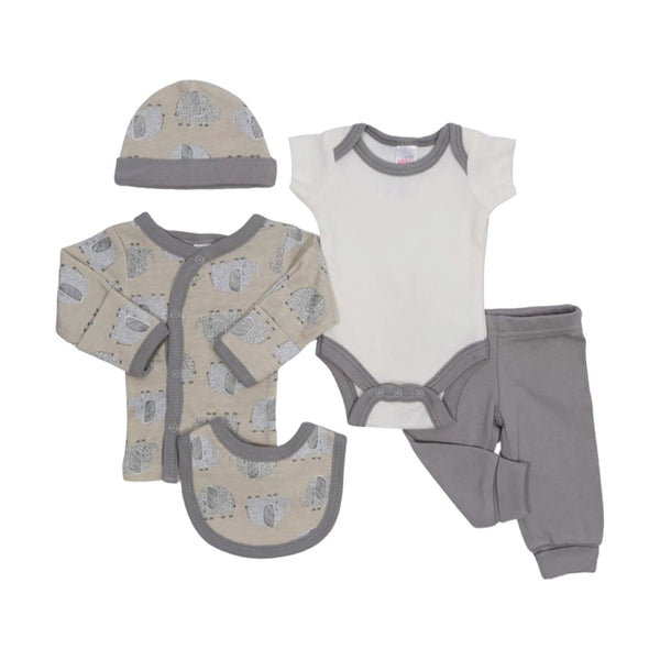 Tiny Baby Boys 5 Piece Elephant Layette Set 0