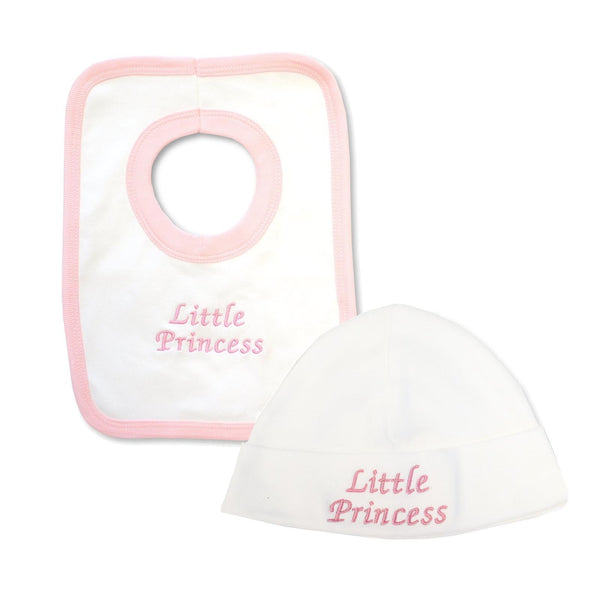 Little Prince & Princess Bib and Hat Set 0