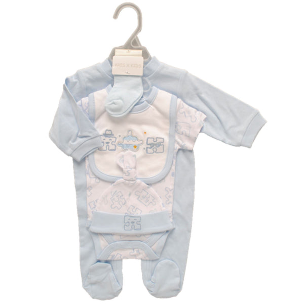 Baby Boys Gift Set 5 Piece - Blue 0-3 Months 0
