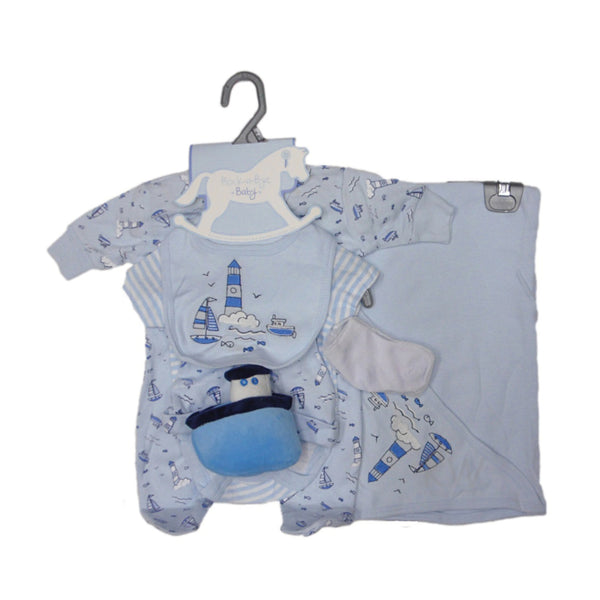 Boys Boat 7 Piece Layette Set with Soft Toy - 3-6 Months 0