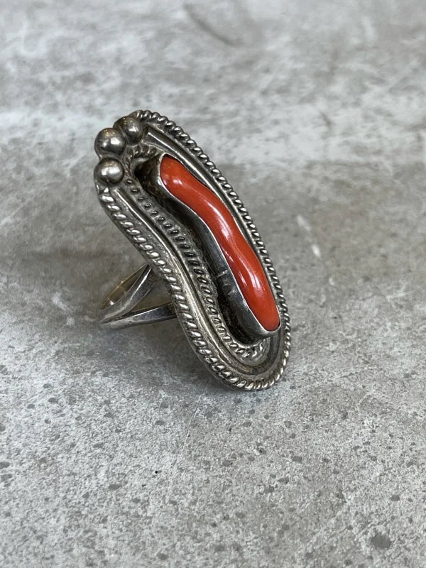Mens Real Red Coral Ring Original Marjan Stone Ring Genuine Red Coral Stone  Ring | eBay