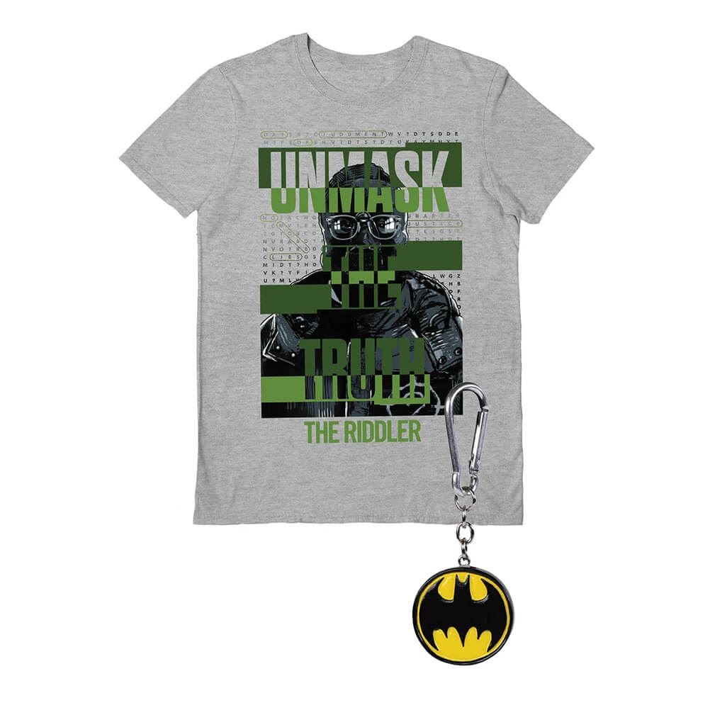 DC Comics The Batman The Riddler T-Shirt and Keyring Gift Set | Retro Styler