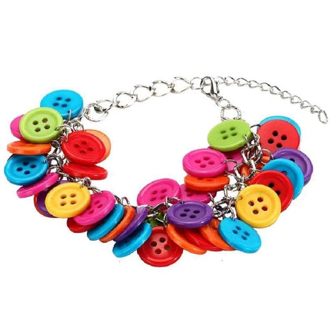 Multi-Coloured Cluster Buttons Bracelet.