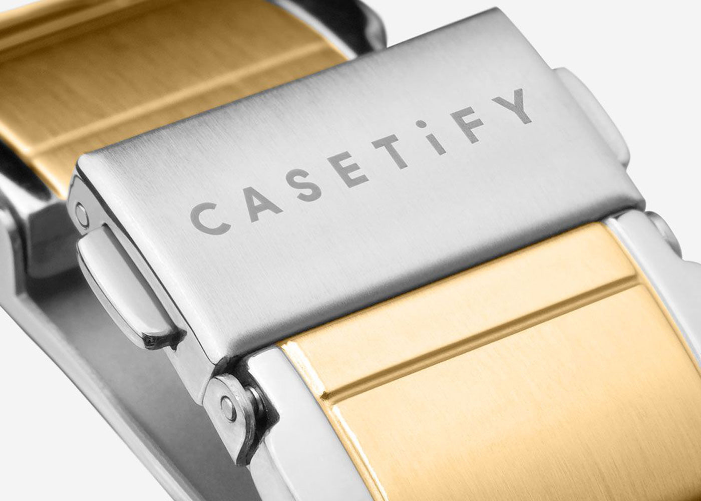 Casetify Two Tone Stainless Steel Apple Watch Band in Gold and Silver