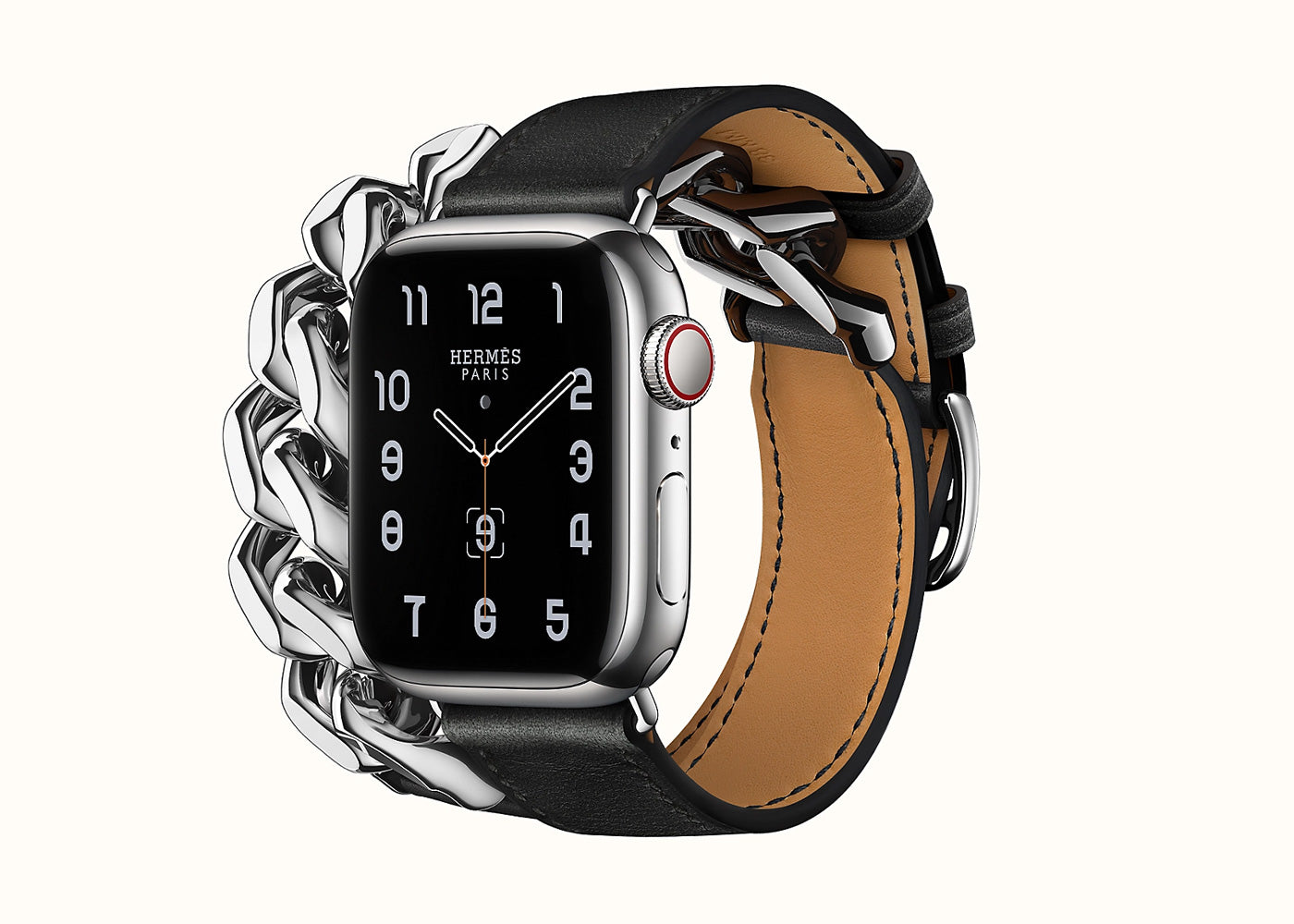 Hermès Double Tour Gourmette Leather Band with Stainless Steel for the Apple Watch