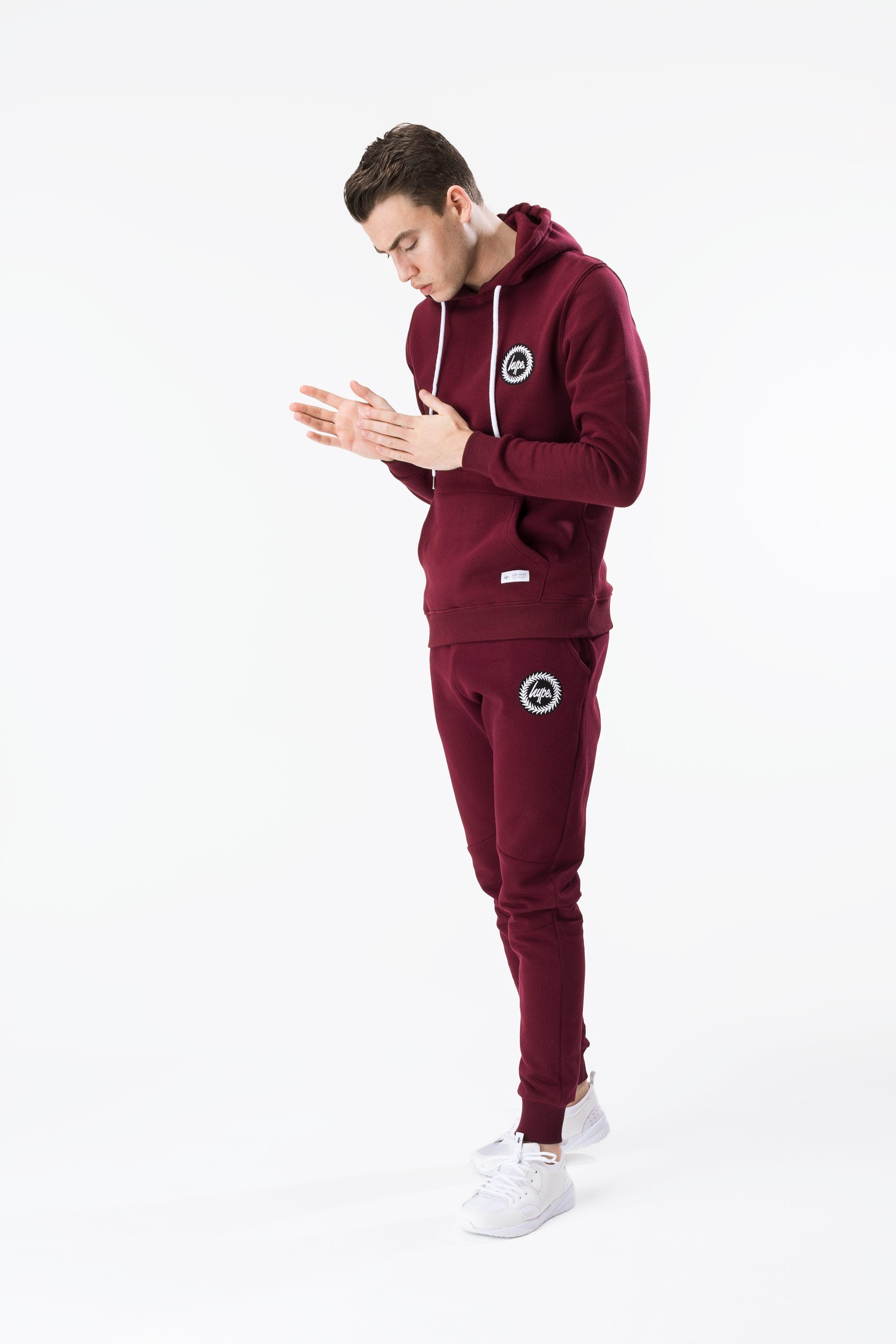 mens burgundy track pants