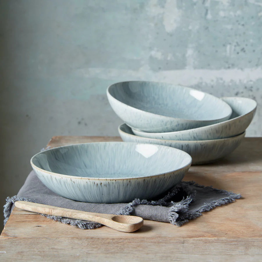 speckled patterned pasta dinner bowls