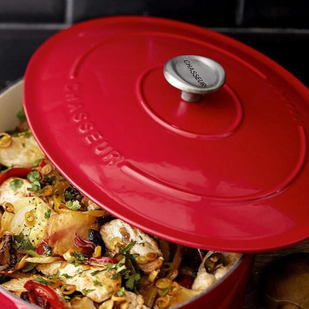 Enamelled Cast Iron Round Dutch Oven, Chilli Red By Chasseur | Size: 18cm/ 1.8 Ltr