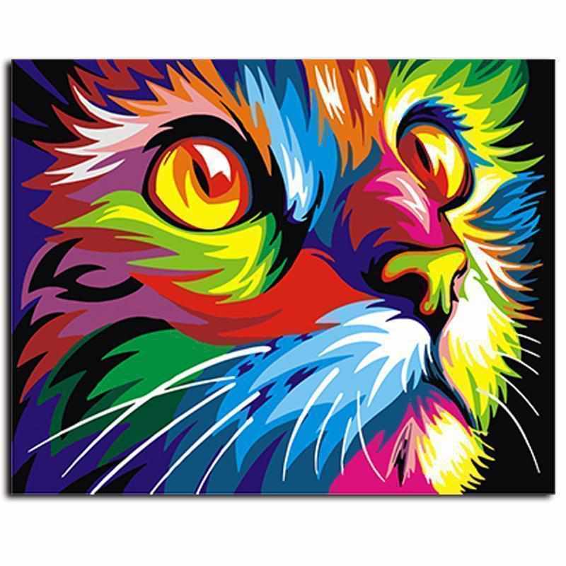 Kit Peinture Par Numero Chat Pop Art