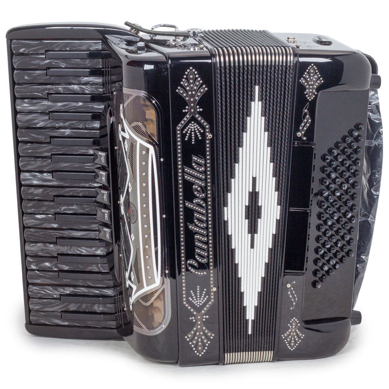 Cantabella Rey Piano Accordion 5 Switches Black with Silver