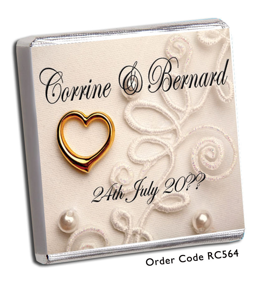 Lace And Gold Heart Personalised Wedding Favour Chunky Monkey