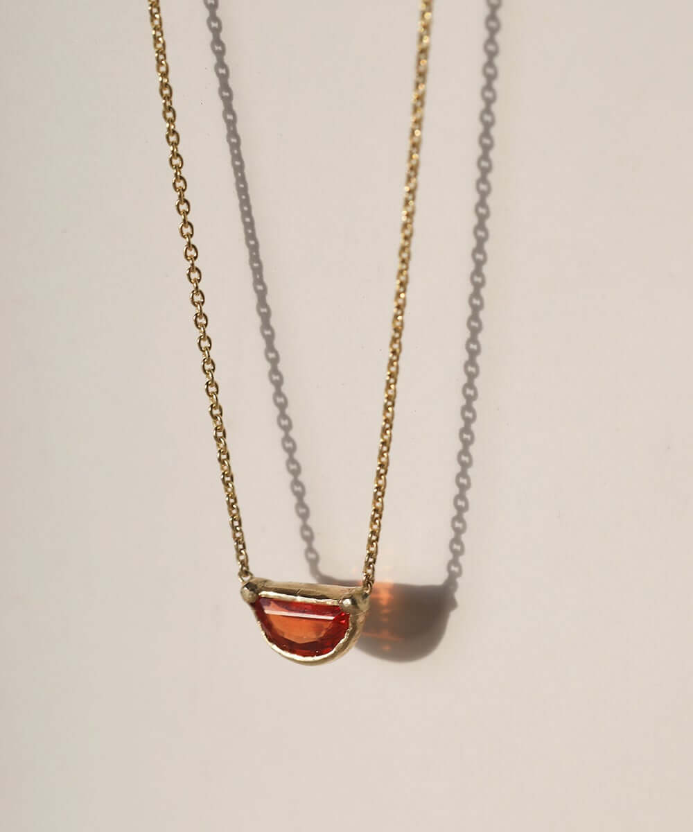 Orange Sapphire Half Moon Necklace Necklace By Macha Studio Nyc