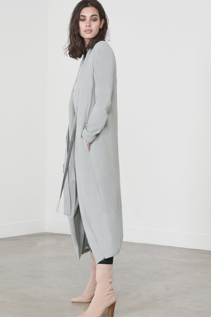 Tie-Front Duster Coat in Sage – Lavish Alice