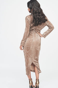 lavish alice gold sequin dress